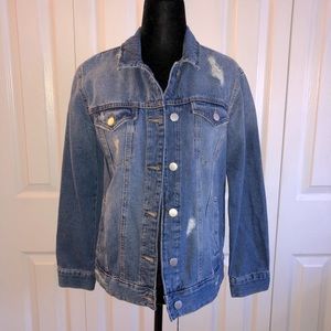 Like new bp distressed trucker jean jacket